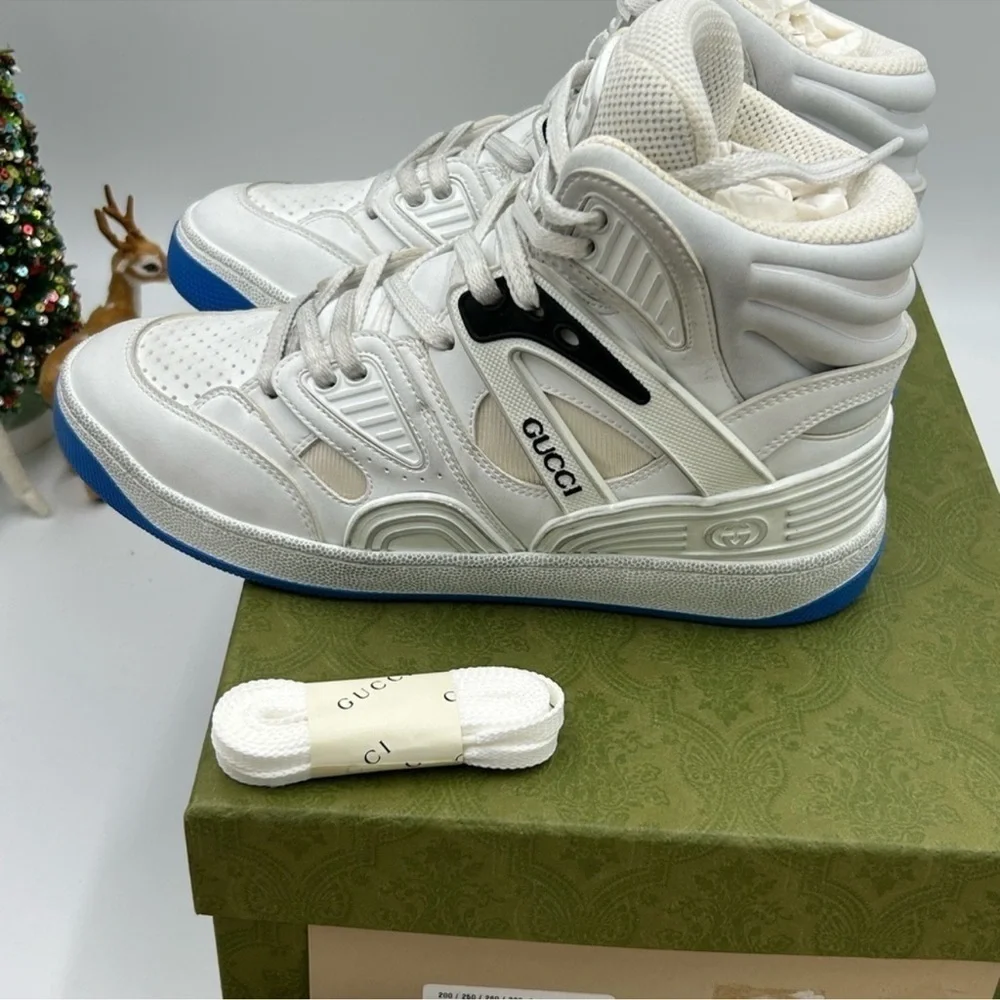 Women’s Gucci basket high top sneakers size 37 made in Italy - Picture 9 of 10
